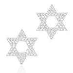 ORROUS & CO Women's 18K White Gold Plated Cubic Zirconia Hexagram Stud Earrings