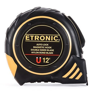 ETRONIC Tape Measure (Auto Lock, Magnetic Hook, Double Sided Blade, Nylon Bond Blade)