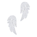 ORROUS & CO Women's 18K White Gold Plated Cubic Zirconia Angel Wings Stud Earrings