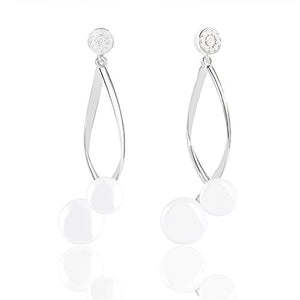 ORROUS & CO Women's 18K Gold Plated Round Simulated Shell Pearls with Cubic Zirconia Earrings