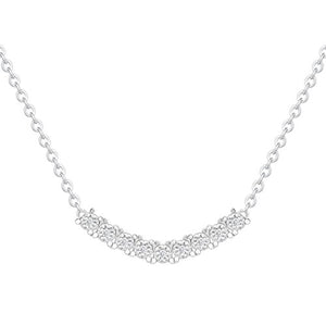 ORROUS & CO Women's 18K White Gold Plated Cubic Zirconia Arch Pendant Necklace