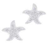 ORROUS & CO Women's 18K White Gold Plated Cubic Zirconia Starfish Stud Earrings
