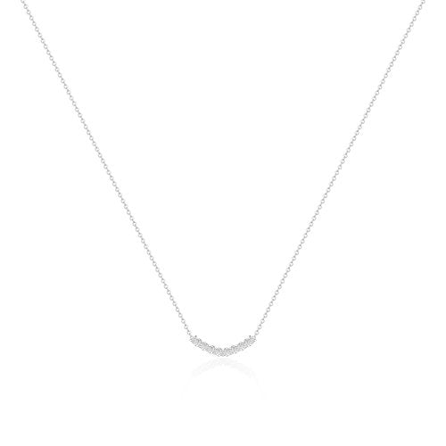 ORROUS & CO Women's 18K White Gold Plated Cubic Zirconia Arch Pendant Necklace