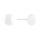 ORROUS & CO Women's 18K White Gold Plated Button Cultured Freshwater Pearl Stud Earrings (7.0-7.5mm)