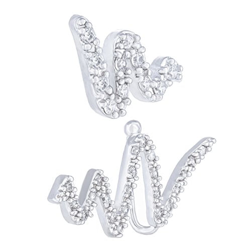 ORROUS & CO Women's 18K White Gold Plated Snake Stud Earrings