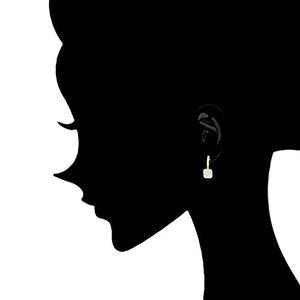 ORROUS & CO Women's 18K Gold Plated Asscher Cut Halo Cubic Zirconia Drop Earrings (2.60 carats)