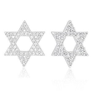 ORROUS & CO Women's 18K White Gold Plated Cubic Zirconia Hexagram Stud Earrings
