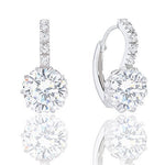 ORROUS & CO Women's 18K Gold Plated Solitaire Cubic Zirconia Leverback Earrings (5.00 carats)