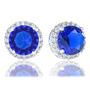 ORROUS & CO Women's 18K Gold Plated Cubic Zirconia Round Halo Stud Earrings (3.45 carats)