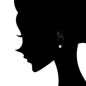 ORROUS & CO Women's 18k White Gold Plated Bezel Cubic Zirconia Solitaire Stud Earrings (5.00 carats) - Pink