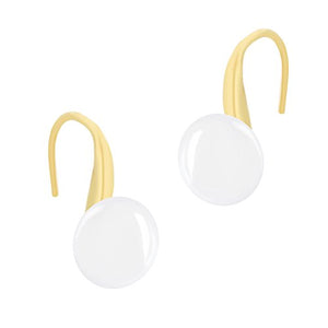 ORROUS & CO Women's 18K Gold Plated Button Cultured Freshwater Pearl Earrings (9-9.5mm)