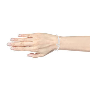 ORROUS & CO Women's 18K White Gold Plated Cubic Zirconia CZ Love Bracelet