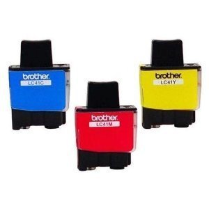 Genuine OEM Brother LC41 Ink Cartridges (1 Cyan, 1 Magenta, 1 Yellow)