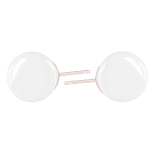 ORROUS & CO Women's 18K White Gold Plated Round Shell Pearl Stud Earrings (8.5-9.0mm)