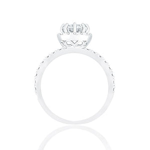 ORROUS & CO Women's 18K White Gold Plated Cushion Halo Cubic Zirconia Engagement Ring (1.90 Carats)