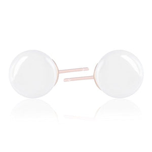 ORROUS & CO Women's 18K White Gold Plated Round Shell Pearl Stud Earrings (10.0-10.5mm)