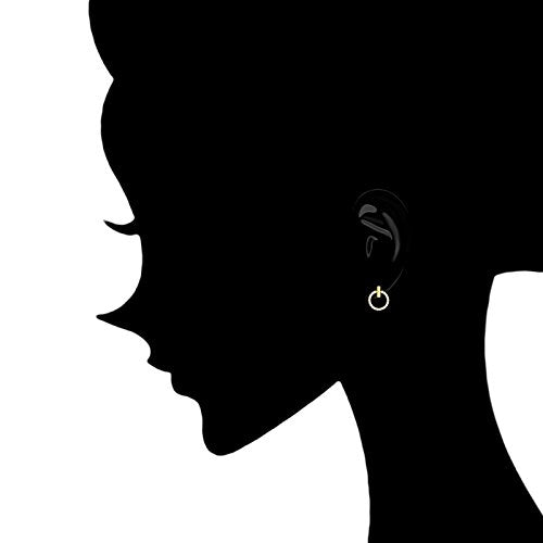 ORROUS & CO Women's 18K Yellow Gold Plated Cubic Zirconia Hoop Halo Stud Earrings