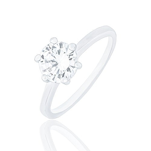 ORROUS & CO Women's 18K White Gold Plated Cubic Zirconia Round Solitaire Engagement Ring (2.35 carats)