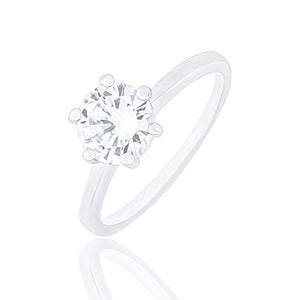 ORROUS & CO Women's 18K White Gold Plated Cubic Zirconia Round Solitaire Engagement Ring (2.35 carats)