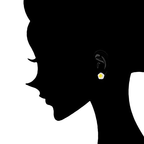 ORROUS & CO Women's 18K White Gold Plated Cubic Zirconia Flower Halo Stud Earrings (2.30 carats) - Citrine