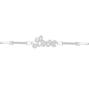 ORROUS & CO Women's 18K White Gold Plated Cubic Zirconia CZ Love Bracelet