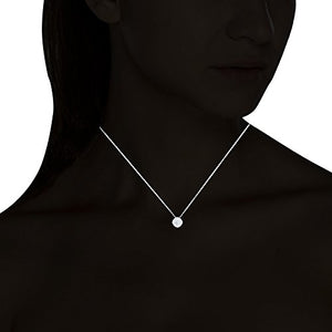 ORROUS & CO Women's 18K White Gold Plated Cubic Zirconia Cushion Shape Halo Pendant Necklace (1.90 Carats)