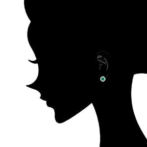 ORROUS & CO Women's 18K White Gold Plated Cubic Zirconia Cushion Shape Halo Stud Earrings (1.90 carats) - Emerald