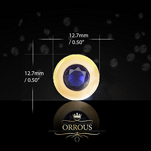 ORROUS & CO Women's 18k Yellow Gold Plated Bezel Cubic Zirconia Solitaire Stud Earrings (5.00 carats) - Sapphire