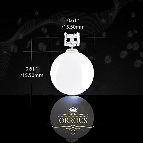 ORROUS & CO Women's 18K Gold Plated White Simulated Shell Pearl and Cubic Zirconia Reversible Stud Earrings (15-15.5mm, 1.45 carats)