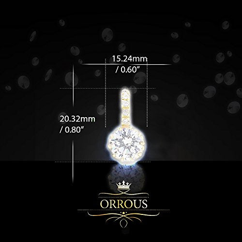 ORROUS & CO Women's 18K Gold Plated Solitaire Cubic Zirconia Leverback Earrings (5.00 carats)