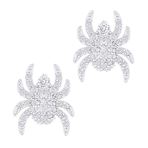 ORROUS & CO Women's 18K White Gold Plated Cubic Zirconia Spider Stud Earrings