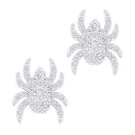 ORROUS & CO Women's 18K White Gold Plated Cubic Zirconia Spider Stud Earrings