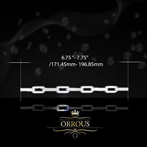 ORROUS & CO Women's 18K White Gold Plated Cubic Zirconia CZ Link Bracelet