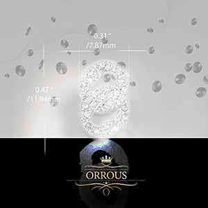 ORROUS & CO Women's 18K White Gold Plated Cubic Zirconia Double Loop Stud Earrings
