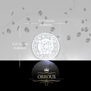 ORROUS & CO Women's 18K White Gold Plated Cubic Zirconia Round Halo Stud Unisex Earrings