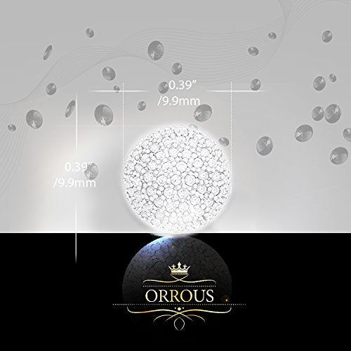 ORROUS & CO Women's 18K White Gold Plated Cubic Zirconia Half-Ball Stud Earrings