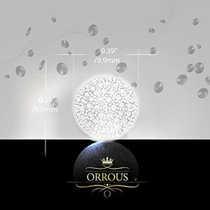 ORROUS & CO Women's 18K White Gold Plated Cubic Zirconia Half-Ball Stud Earrings