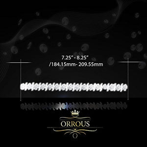 ORROUS & CO Women's 18K White Gold Plated Cubic Zirconia Round-Cut CZ Tennis Bracelet