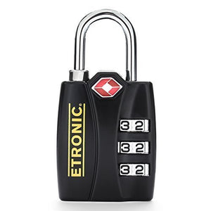 ETRONIC T6 TSA-Approved Lock TSA Open Alert Indicator Resettable Combination TSA-Accepted Luggage Lock, 1-3/16in (30mm) Wide