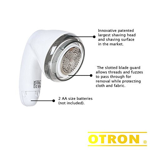 OTRON Premium Battery Operated Fabric Shaver, Fabric Defuzzer, Fuzz Shaver