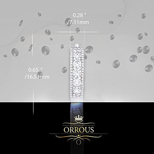 ORROUS & CO Women's 18K White Gold Plated Cubic Zirconia Accent Hoop Earrings