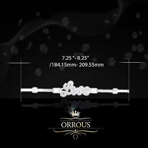 ORROUS & CO Women's 18K White Gold Plated Cubic Zirconia CZ Love Bracelet