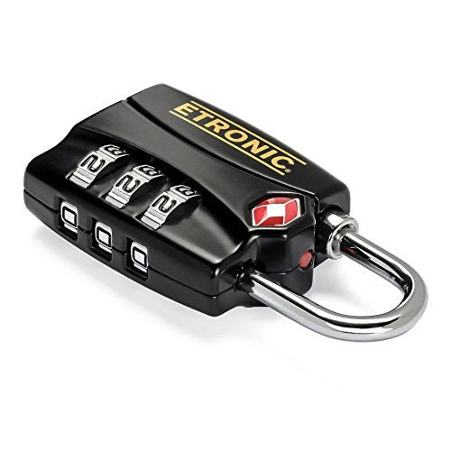 ETRONIC T6 TSA-Approved Lock TSA Open Alert Indicator Resettable Combination TSA-Accepted Luggage Lock, 1-3/16in (30mm) Wide