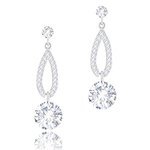 ORROUS & CO Women's 18K Gold Plated Cubic Zirconia Oval Drop Earrings (6.50 carats)