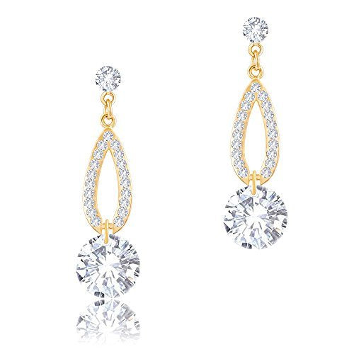 ORROUS & CO Women's 18K Gold Plated Cubic Zirconia Oval Drop Earrings (6.50 carats)