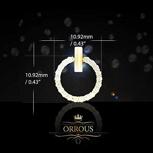 ORROUS & CO Women's 18K Yellow Gold Plated Cubic Zirconia Hoop Halo Stud Earrings