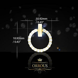 ORROUS & CO Women's 18K Yellow Gold Plated Cubic Zirconia Hoop Halo Stud Earrings