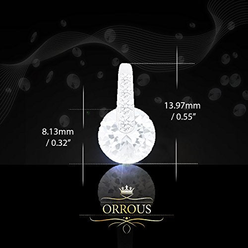 ORROUS & CO Women's 18K White Gold Plated Round Cubic Zirconia Solitaire Stud Earrings (3.35 carats)