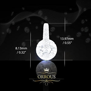 ORROUS & CO Women's 18K White Gold Plated Round Cubic Zirconia Solitaire Stud Earrings (3.35 carats)
