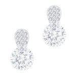 ORROUS & CO Women's 18K White Gold Plated Cubic Zirconia Accent Solitaire Drop Earrings (3.50 carats)